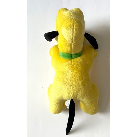 Disney Parks 14"  Pluto Plush Stuffed Animal Dog Yellow Green Collar - Picture 4 of 6